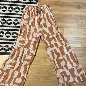 Stylish Orange and White Women's Pants